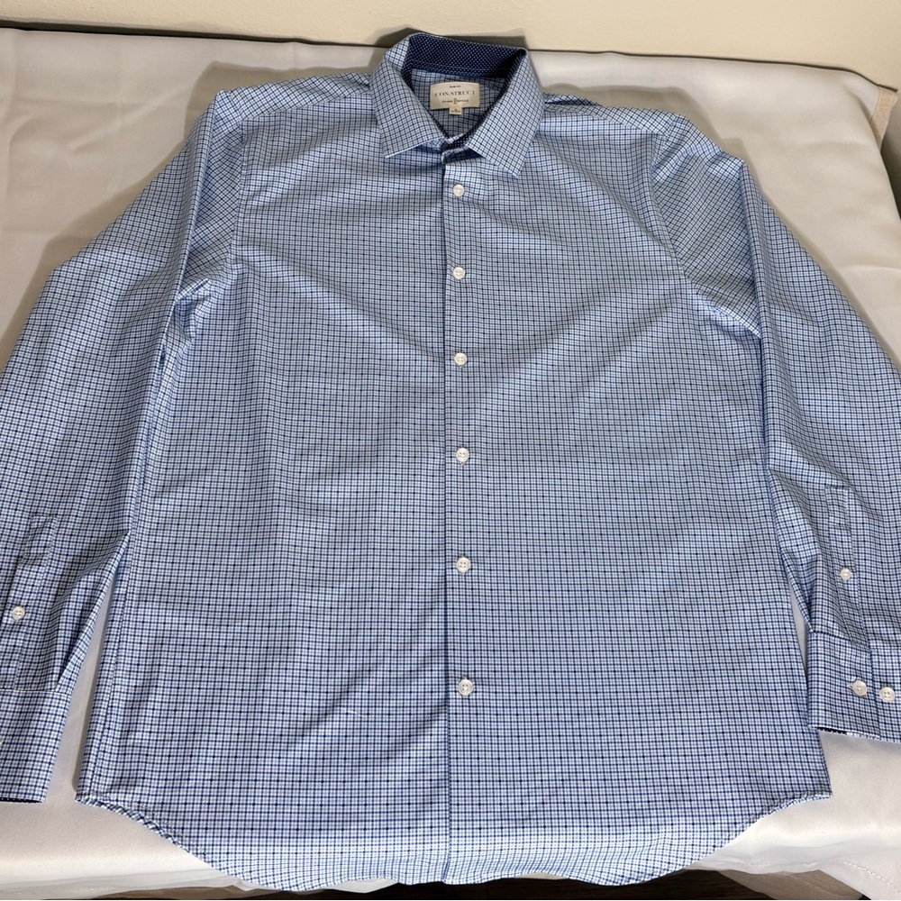 Classic Blue Checkered Dress Shirt